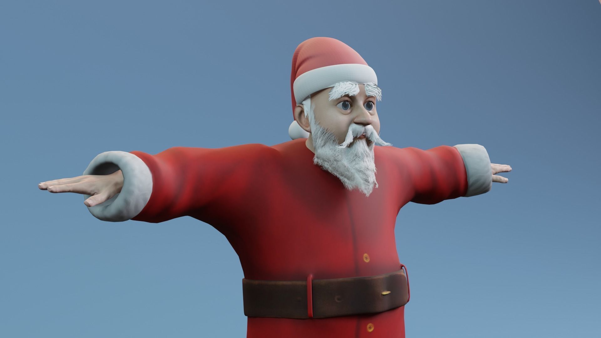 Santa Claus rigged and animated Low-poly 3D model_25