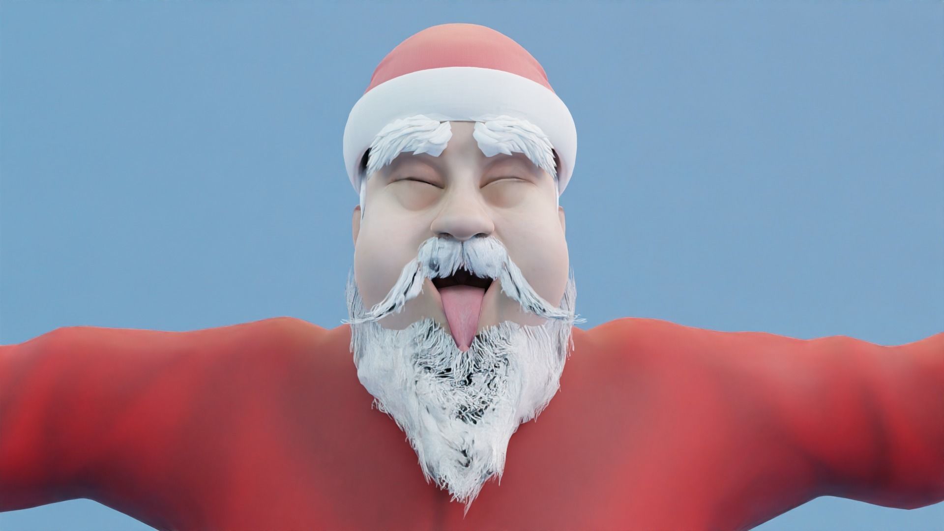 Santa Claus rigged and animated Low-poly 3D model_10
