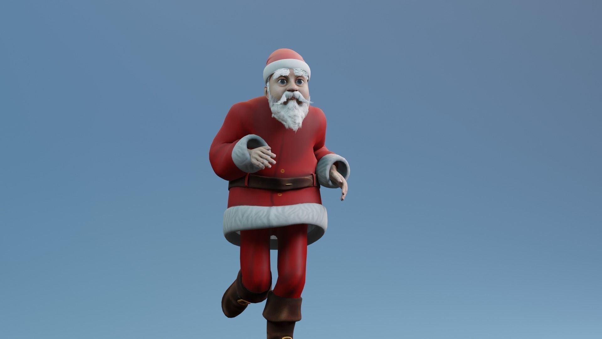 Santa Claus rigged and animated Low-poly 3D model_11