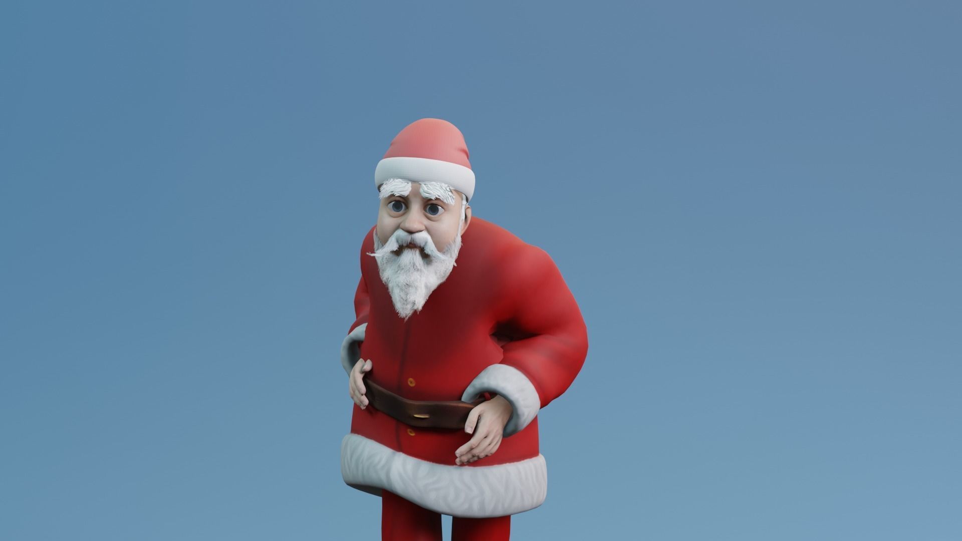 Santa Claus rigged and animated Low-poly 3D model_6