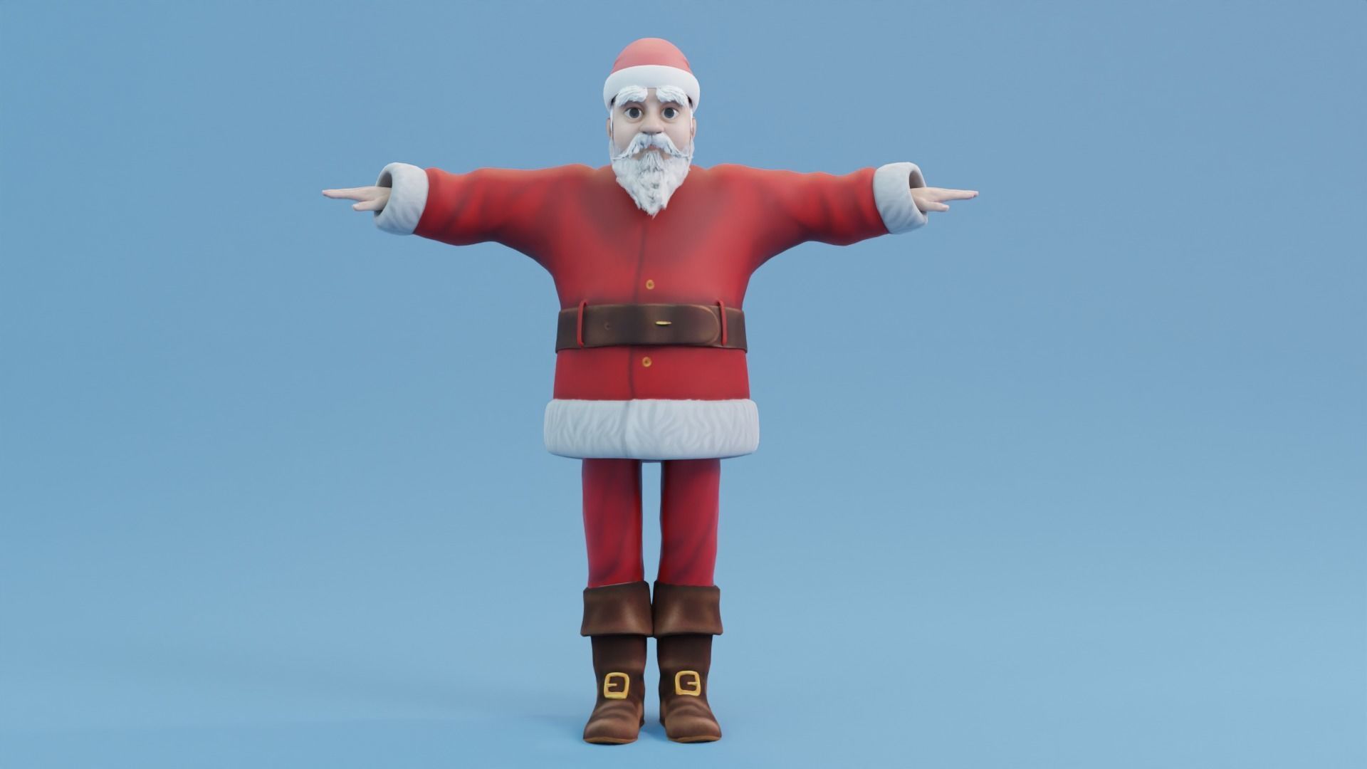 Santa Claus rigged and animated Low-poly 3D model_30