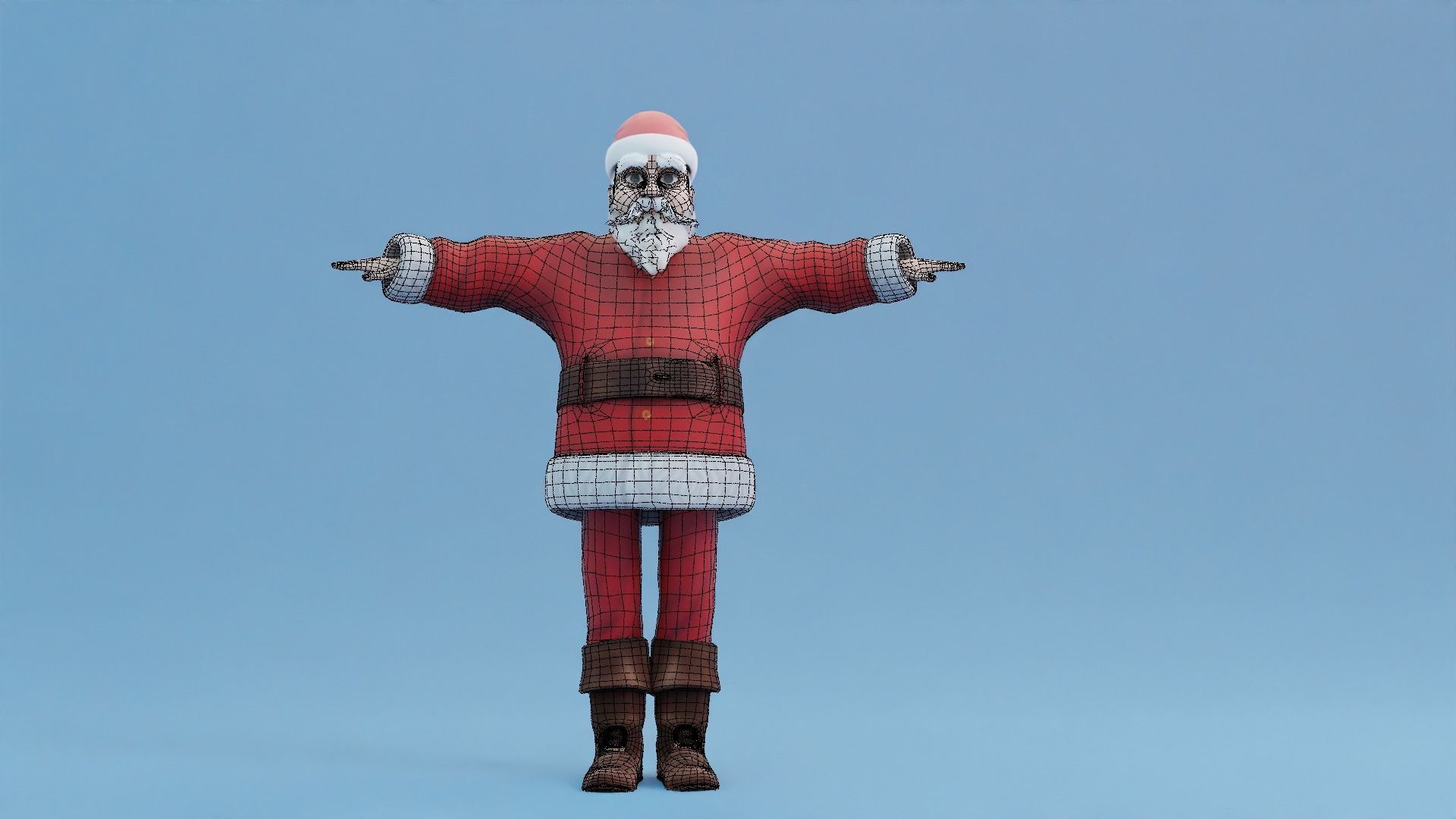 Santa Claus rigged and animated Low-poly 3D model_17