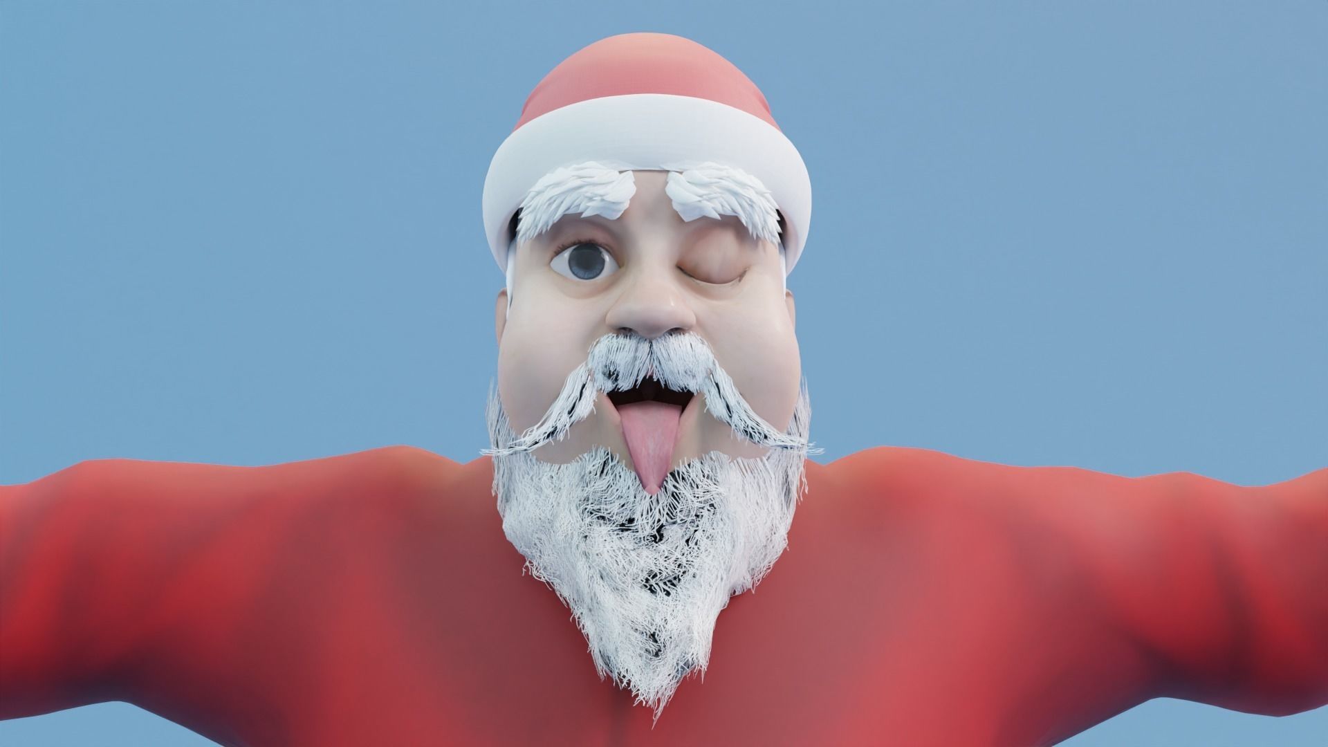 Santa Claus rigged and animated Low-poly 3D model_8