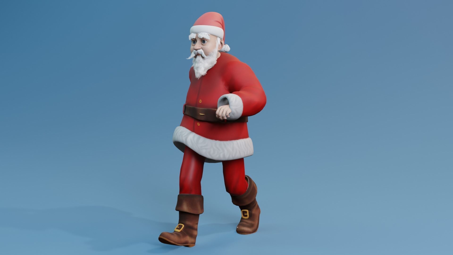 Santa Claus rigged and animated Low-poly 3D model_16