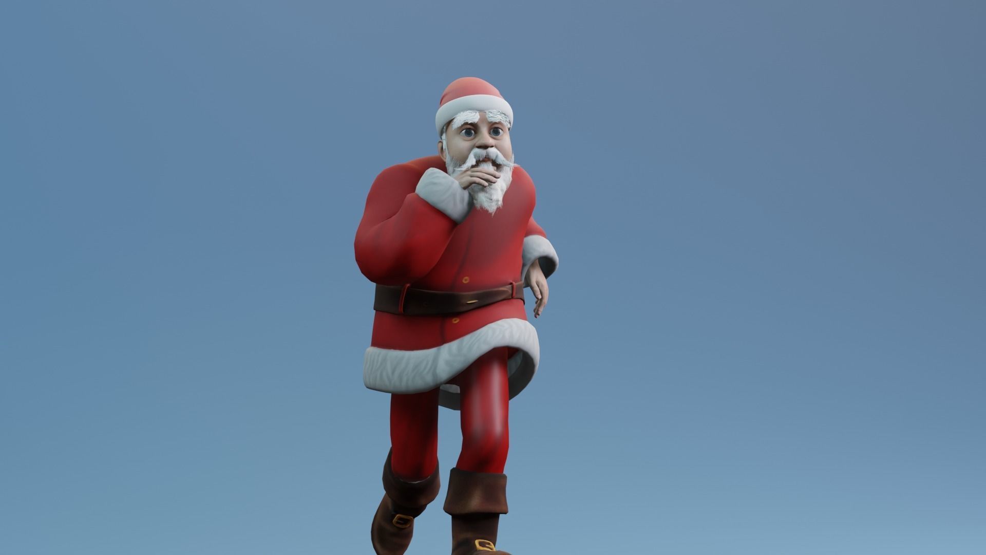 Santa Claus rigged and animated Low-poly 3D model_12