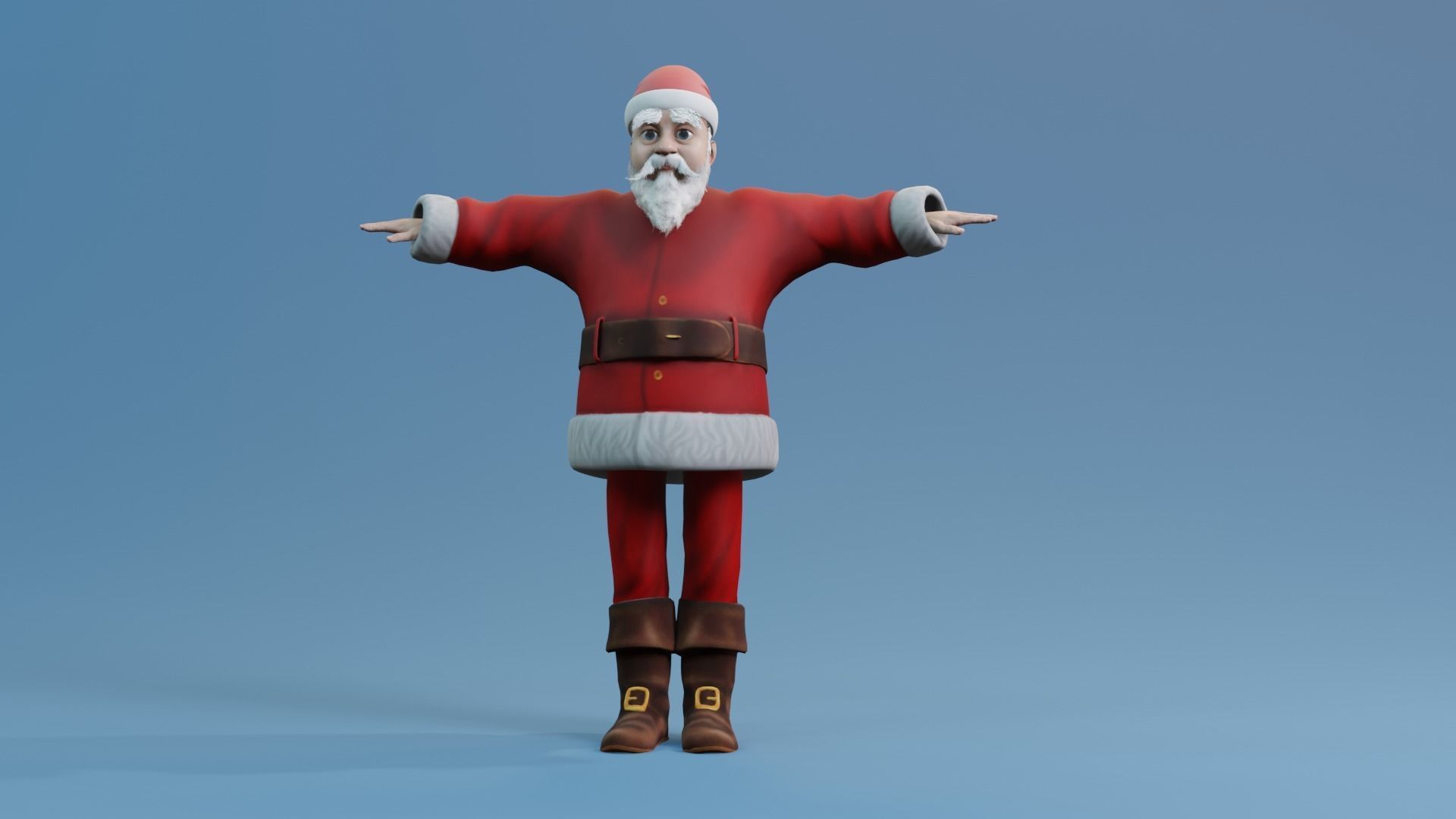 Santa Claus rigged and animated Low-poly 3D model_26