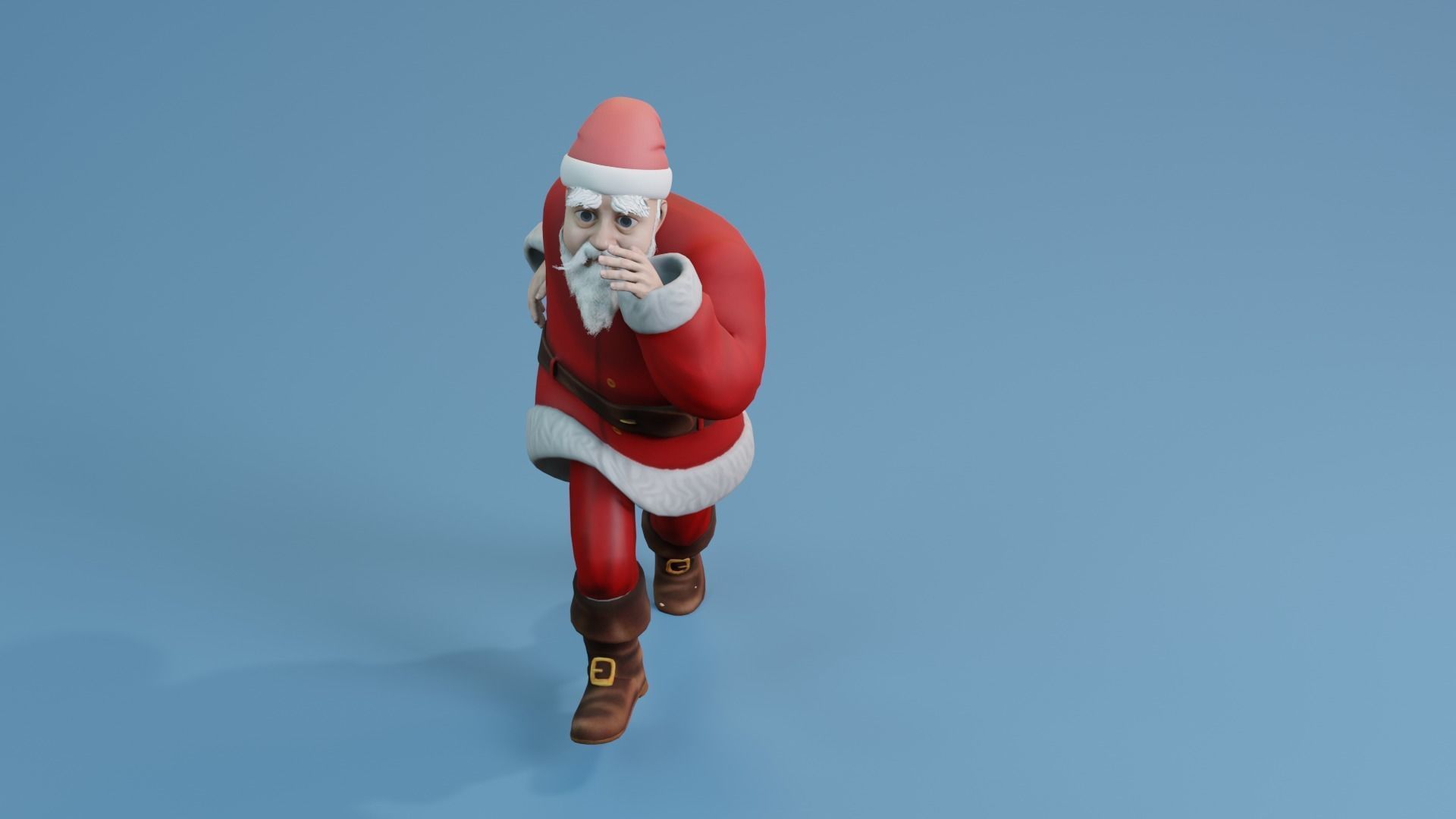 Santa Claus rigged and animated Low-poly 3D model_14