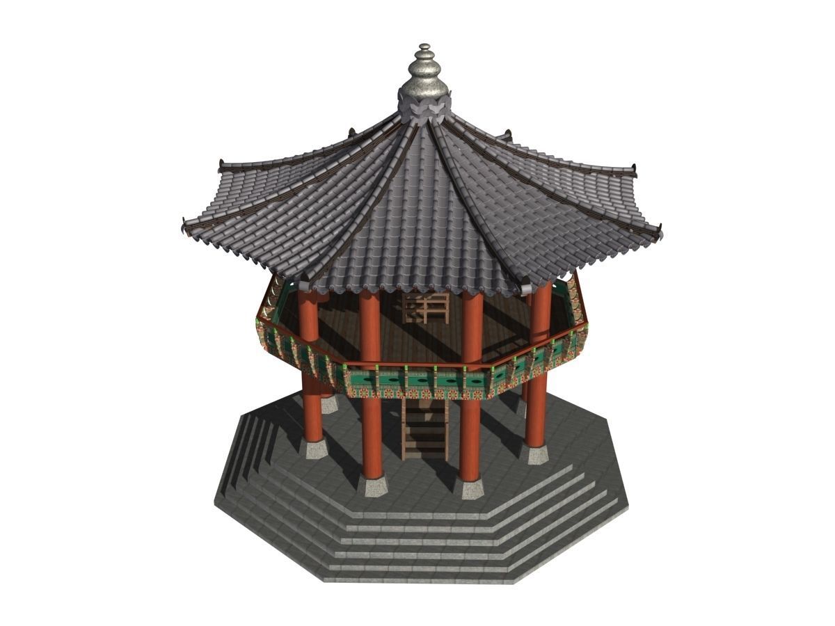 Korea Dancheong Palgakjeong 3D model_2