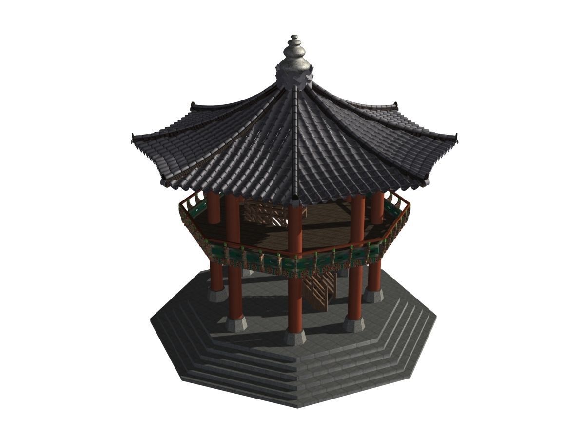 Korea Dancheong Palgakjeong 3D model_1