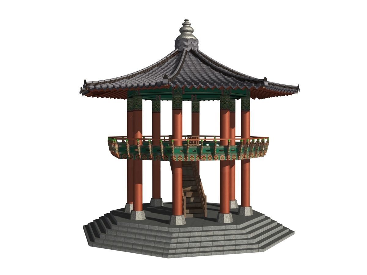 Korea Dancheong Palgakjeong 3D model_6