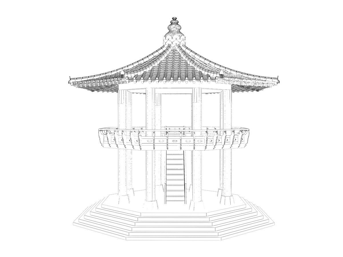 Korea Dancheong Palgakjeong 3D model_17