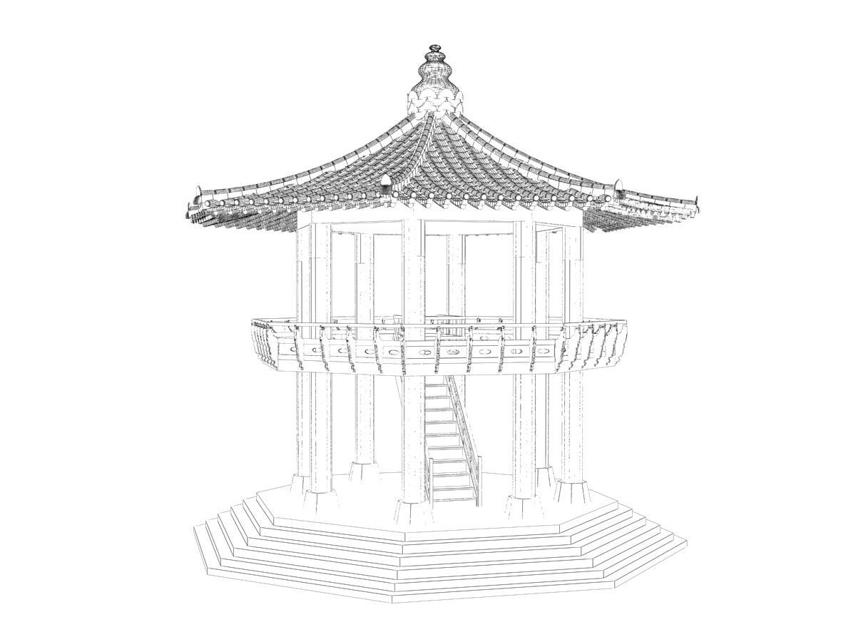 Korea Dancheong Palgakjeong 3D model_18