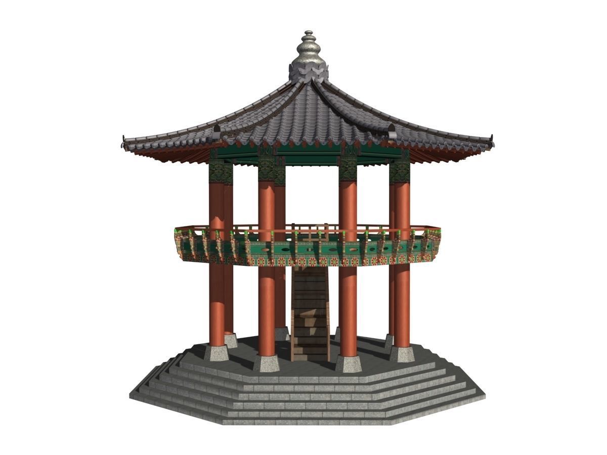 Korea Dancheong Palgakjeong 3D model_5