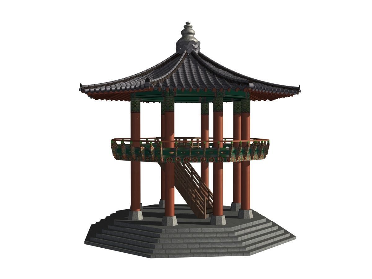 Korea Dancheong Palgakjeong 3D model_7