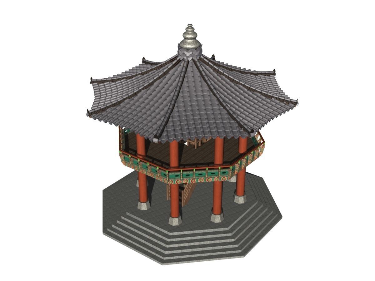Korea Dancheong Palgakjeong 3D model_3