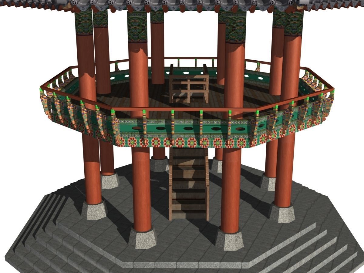Korea Dancheong Palgakjeong 3D model_9