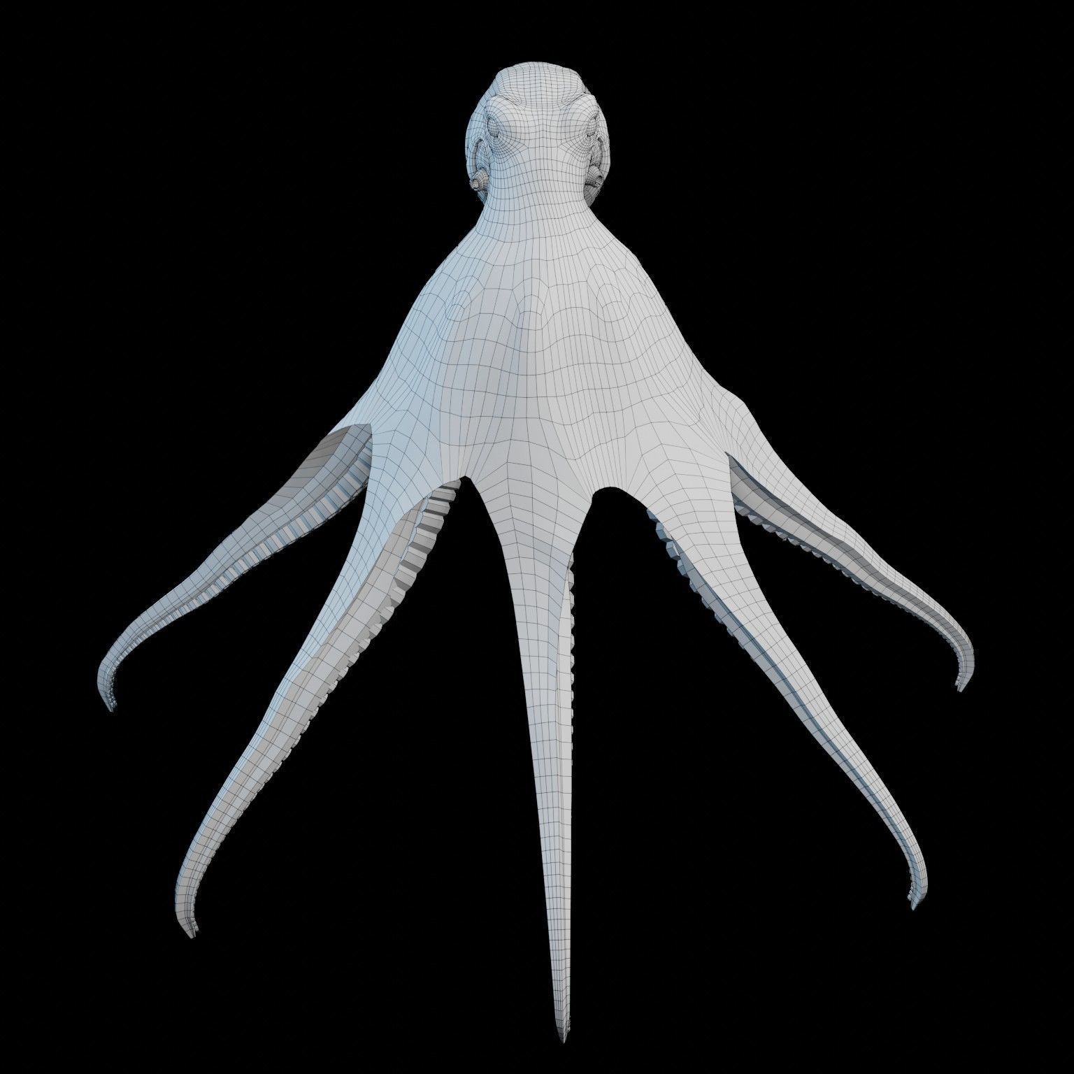 Animated Octopus Low-poly 3D model_25