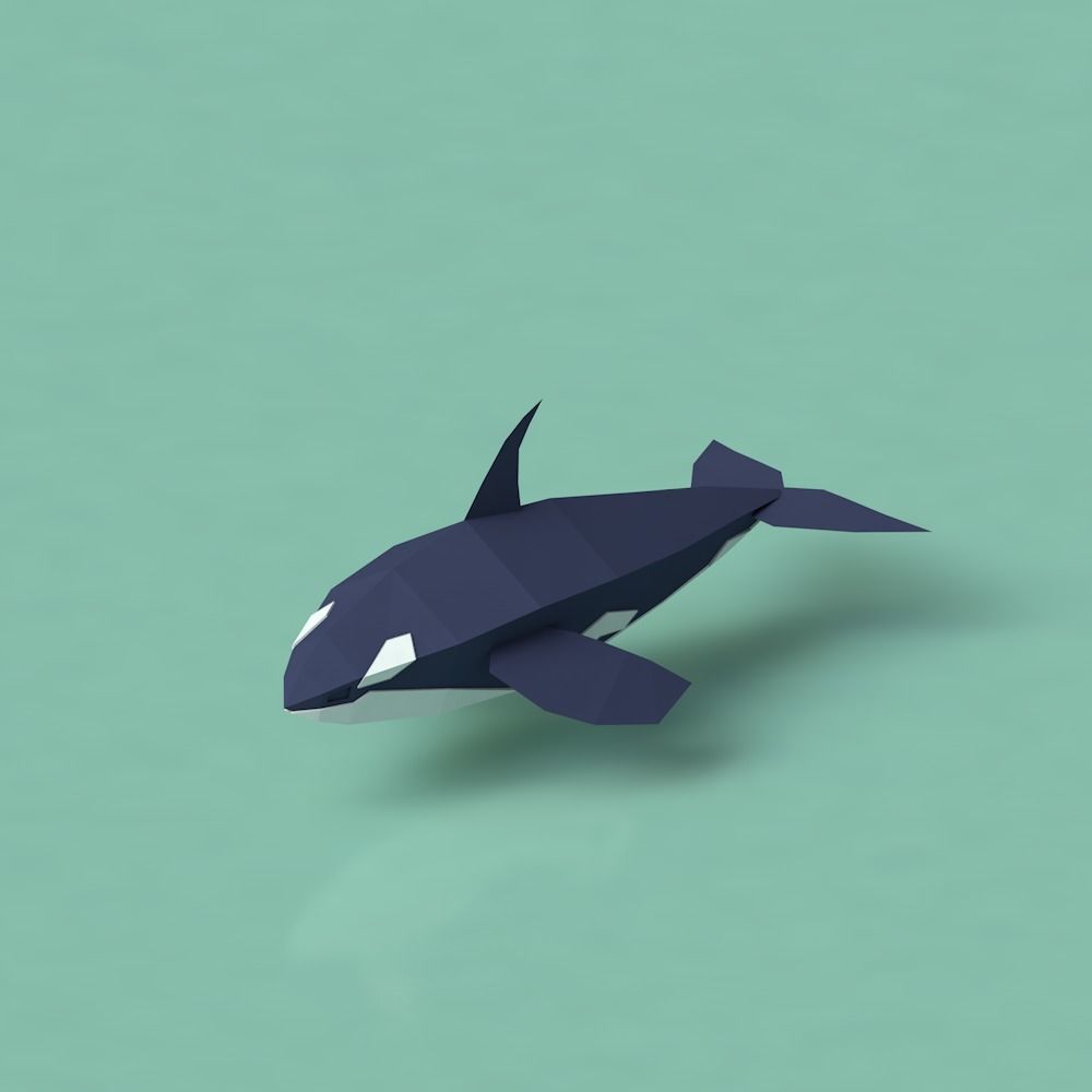 Low Poly Pirate Tropical Sea Fauna Animals Asset Pack Low-poly 3D model_9