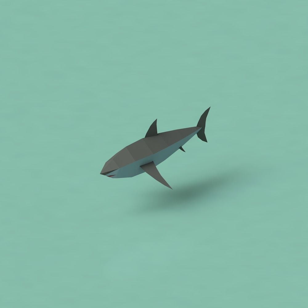 Low Poly Pirate Tropical Sea Fauna Animals Asset Pack Low-poly 3D model_5