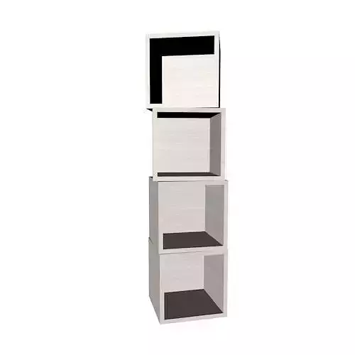cabinet shelf with four cubes 3D model