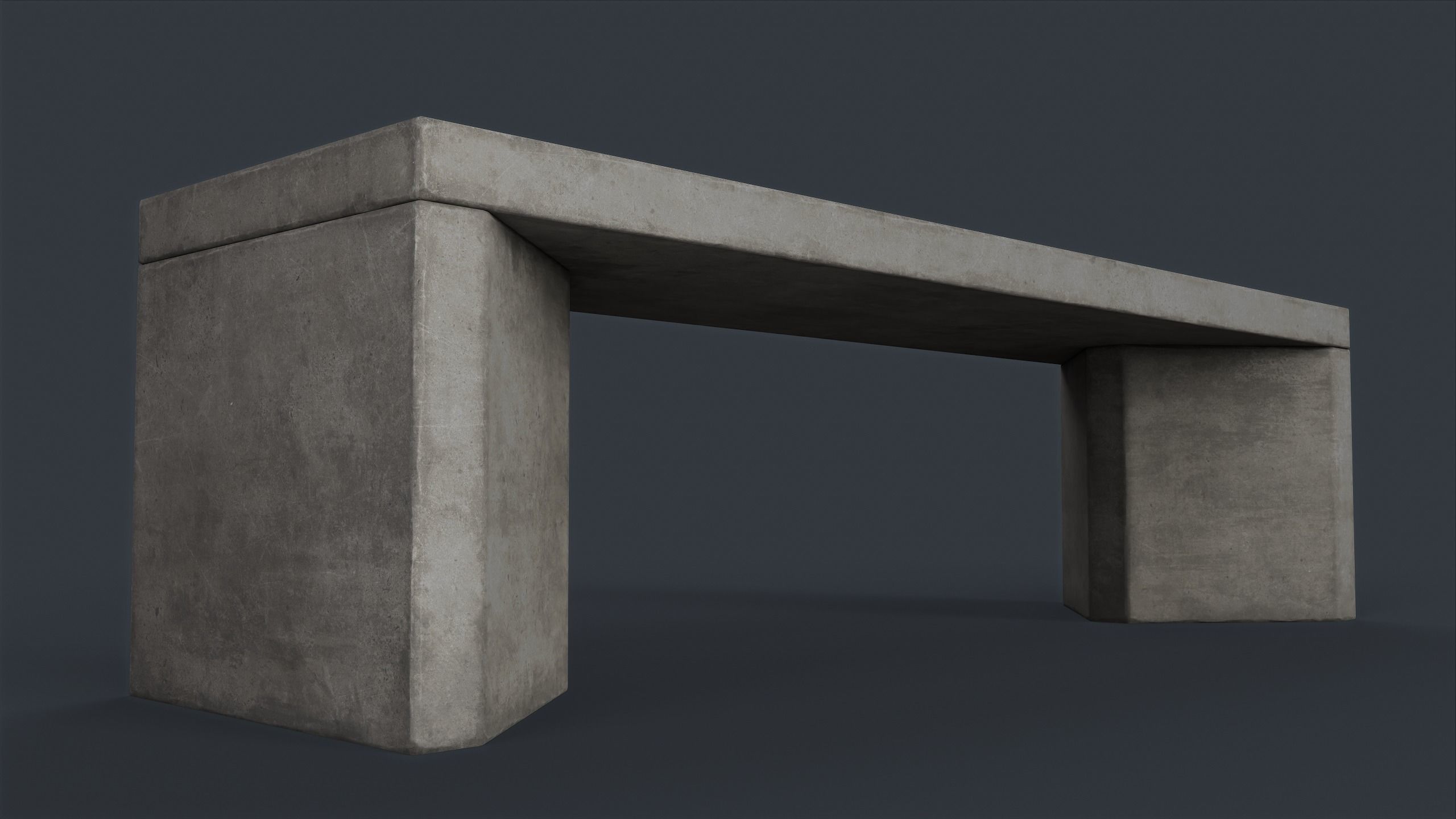 Modern Outdoor Bench 79 PBR Game Ready Low-poly 3D model_4