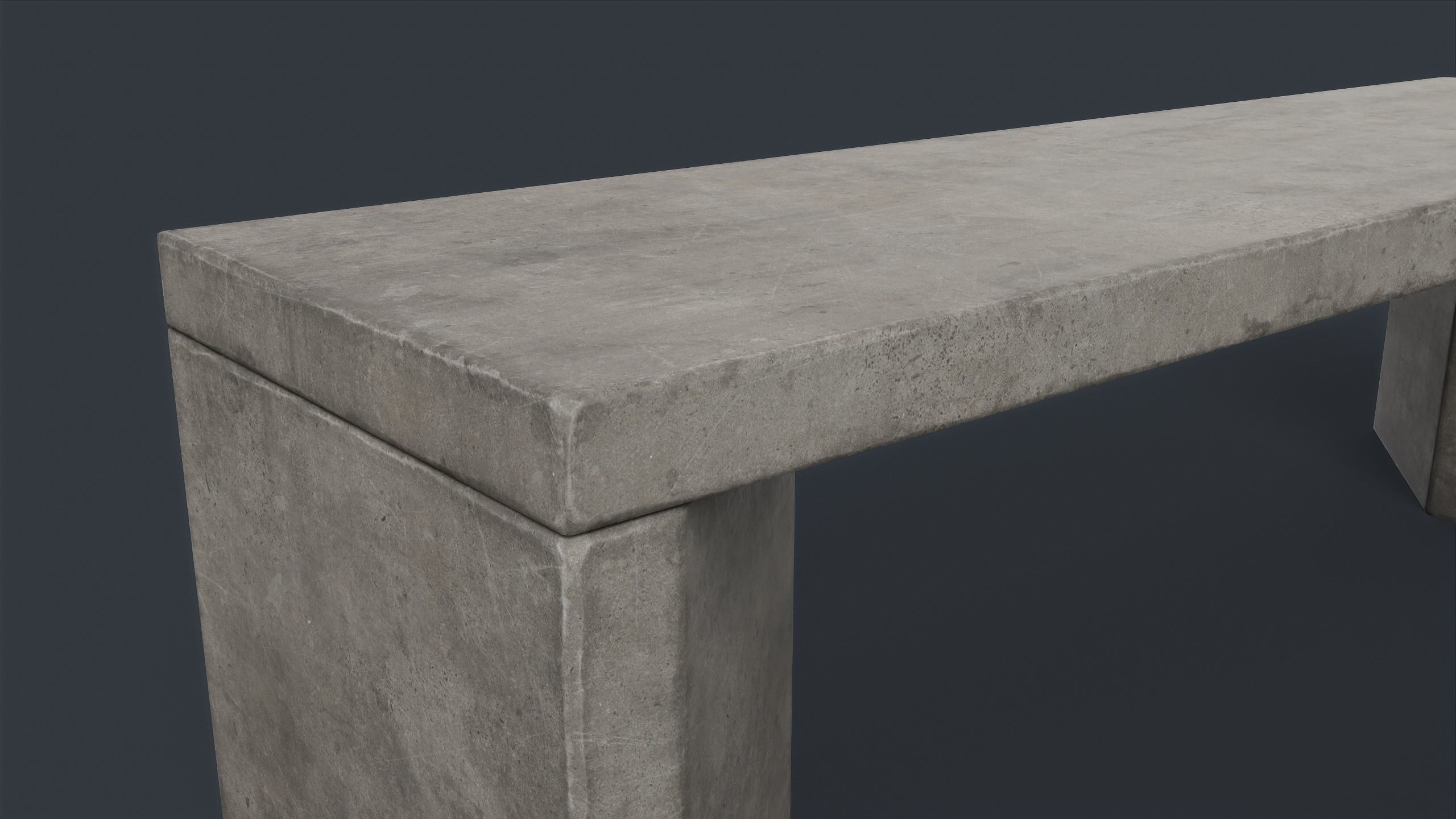 Modern Outdoor Bench 79 PBR Game Ready Low-poly 3D model_11