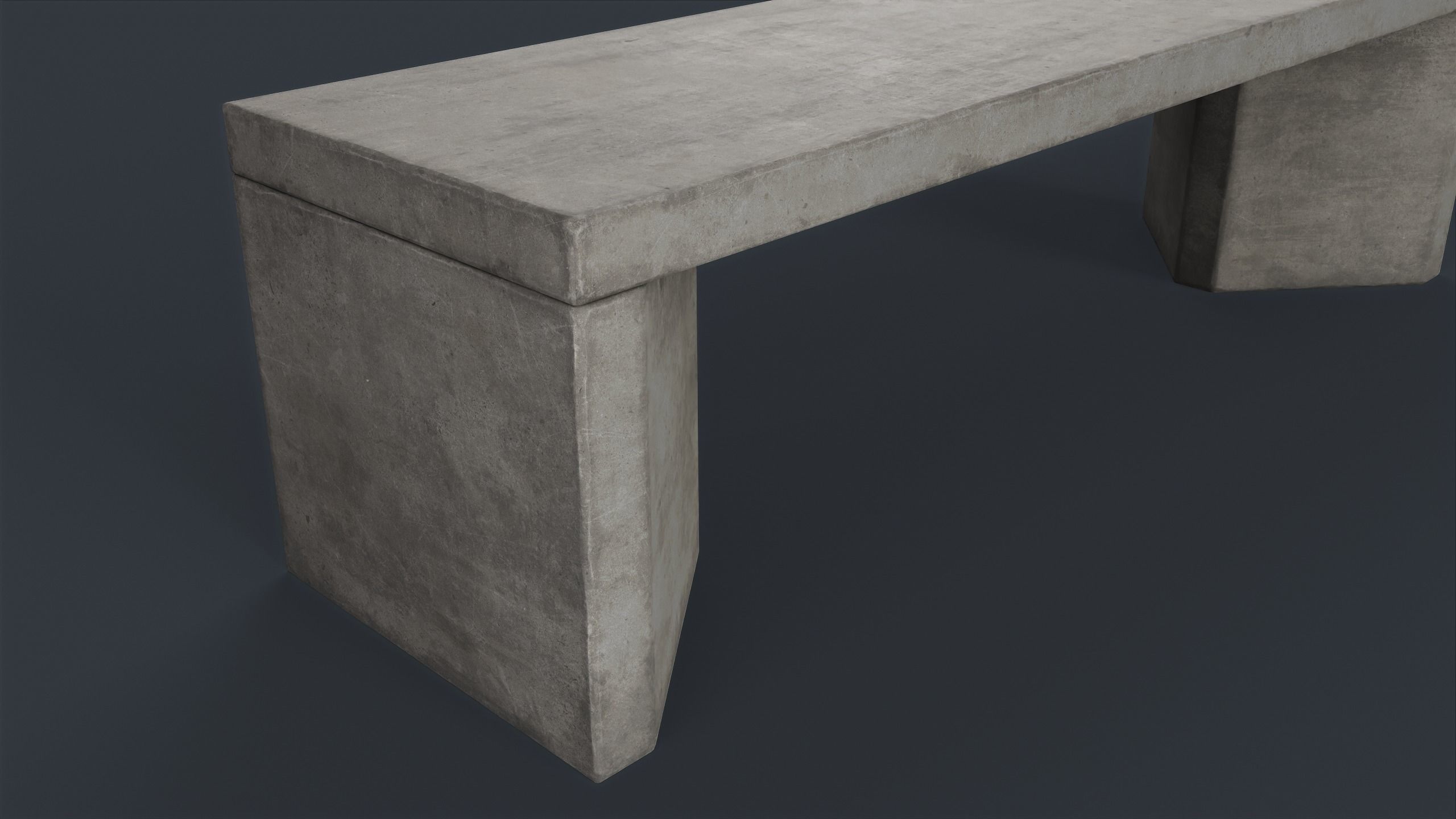 Modern Outdoor Bench 79 PBR Game Ready Low-poly 3D model_8