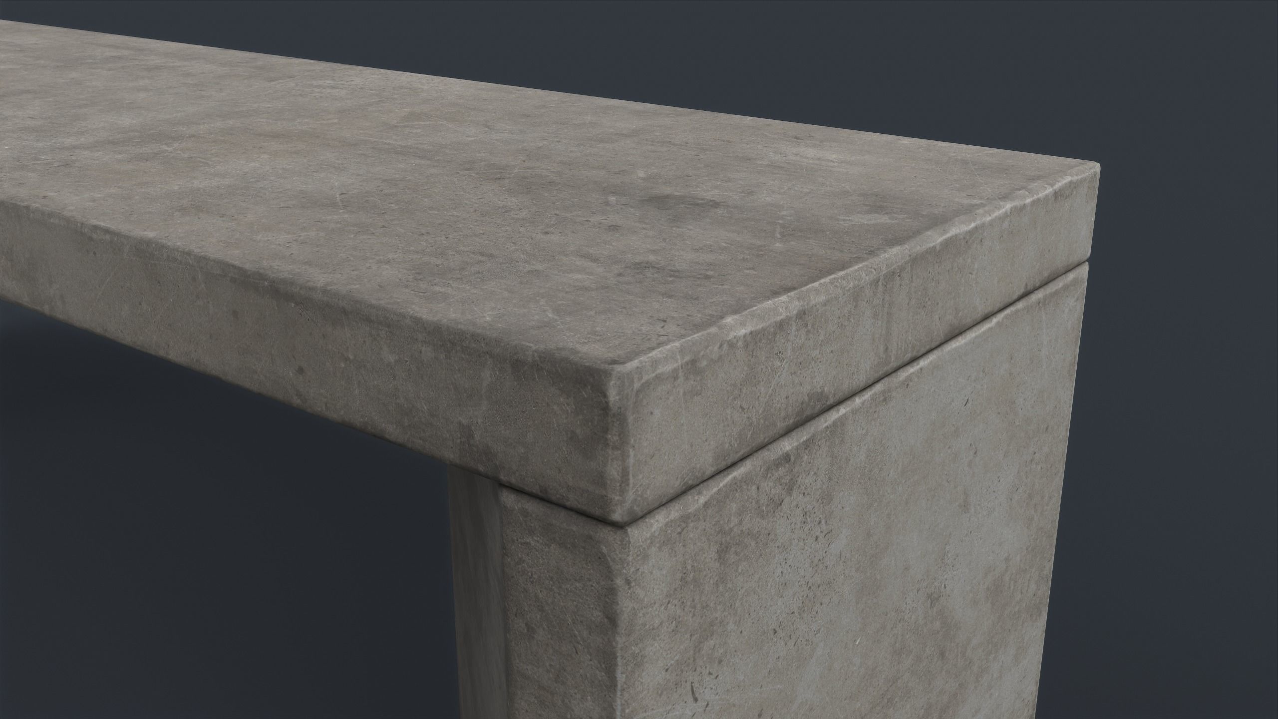 Modern Outdoor Bench 79 PBR Game Ready Low-poly 3D model_10