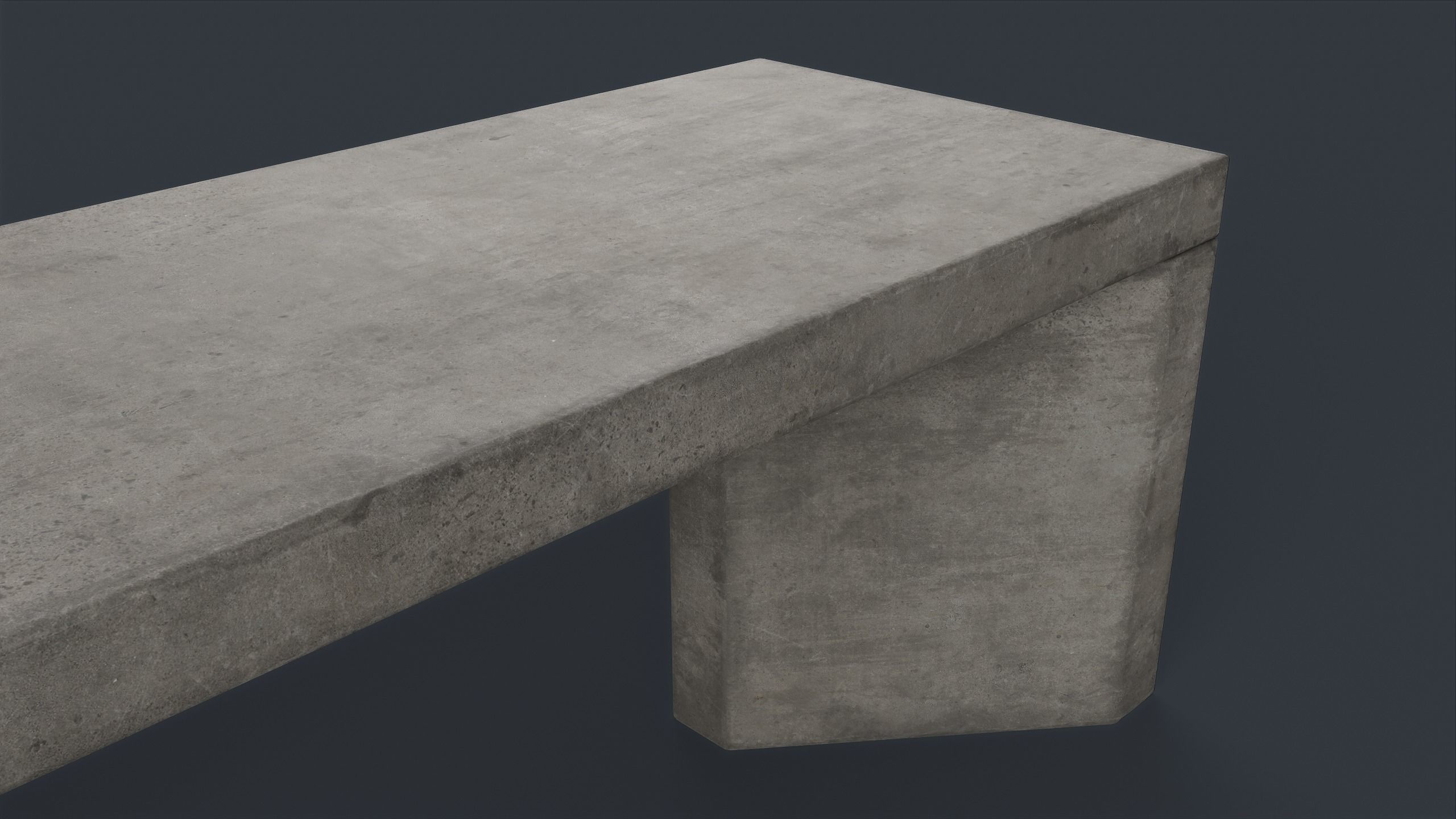 Modern Outdoor Bench 79 PBR Game Ready Low-poly 3D model_9