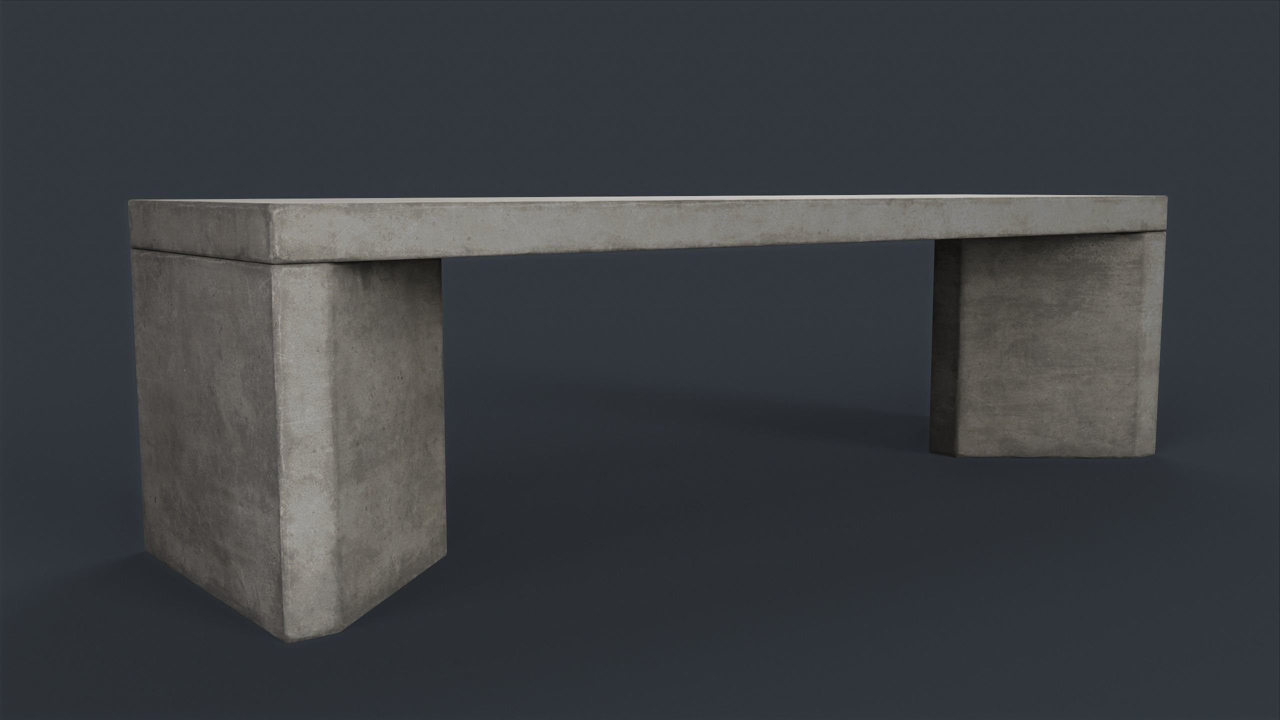 Modern Outdoor Bench 79 PBR Game Ready Low-poly 3D model_3