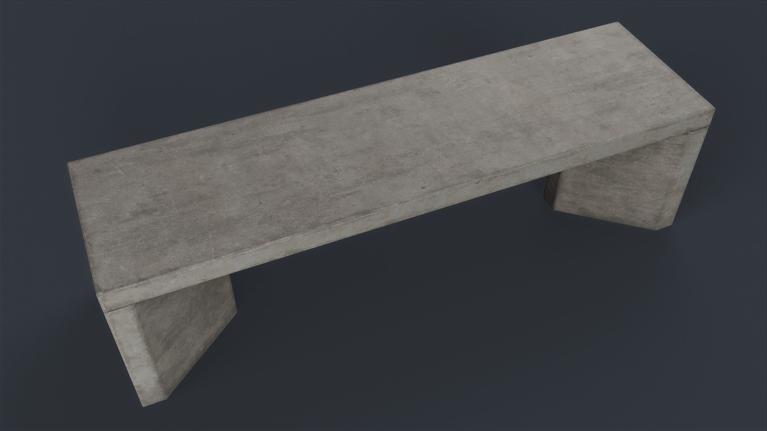 Modern Outdoor Bench 79 PBR Game Ready Low-poly 3D model_1