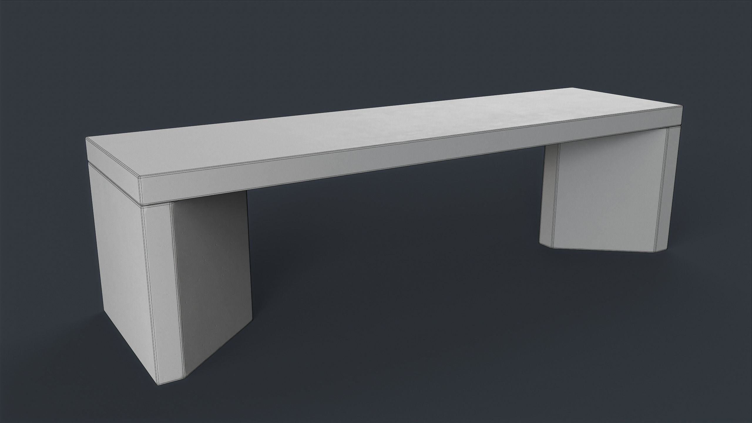 Modern Outdoor Bench 79 PBR Game Ready Low-poly 3D model_22