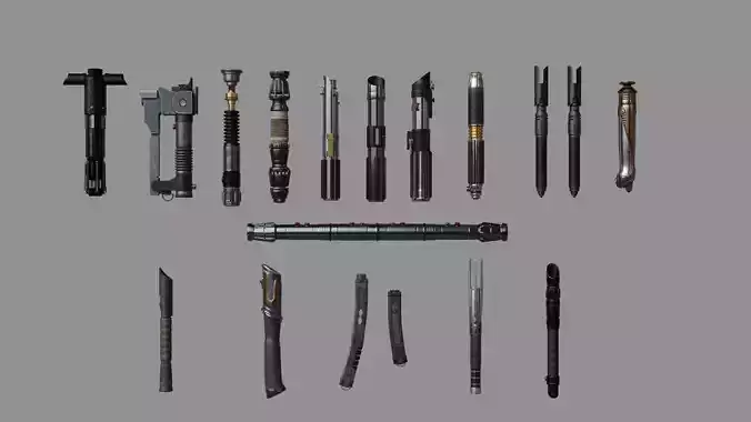 Ultimate Lightsaber Pack - High Definition Bundle 3D model