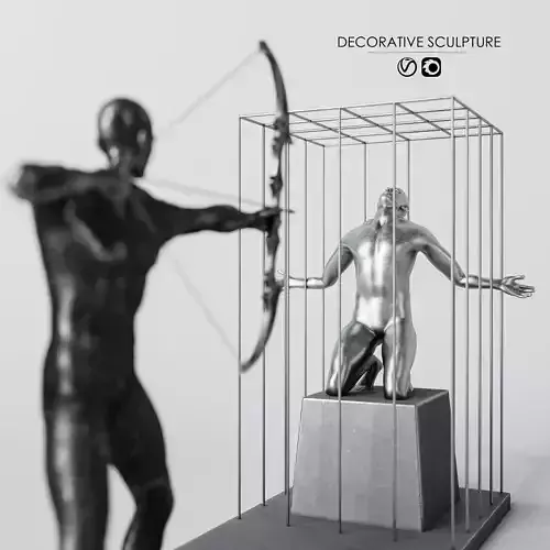 Decorative Sculpture With PBR Metal Materials 3D model