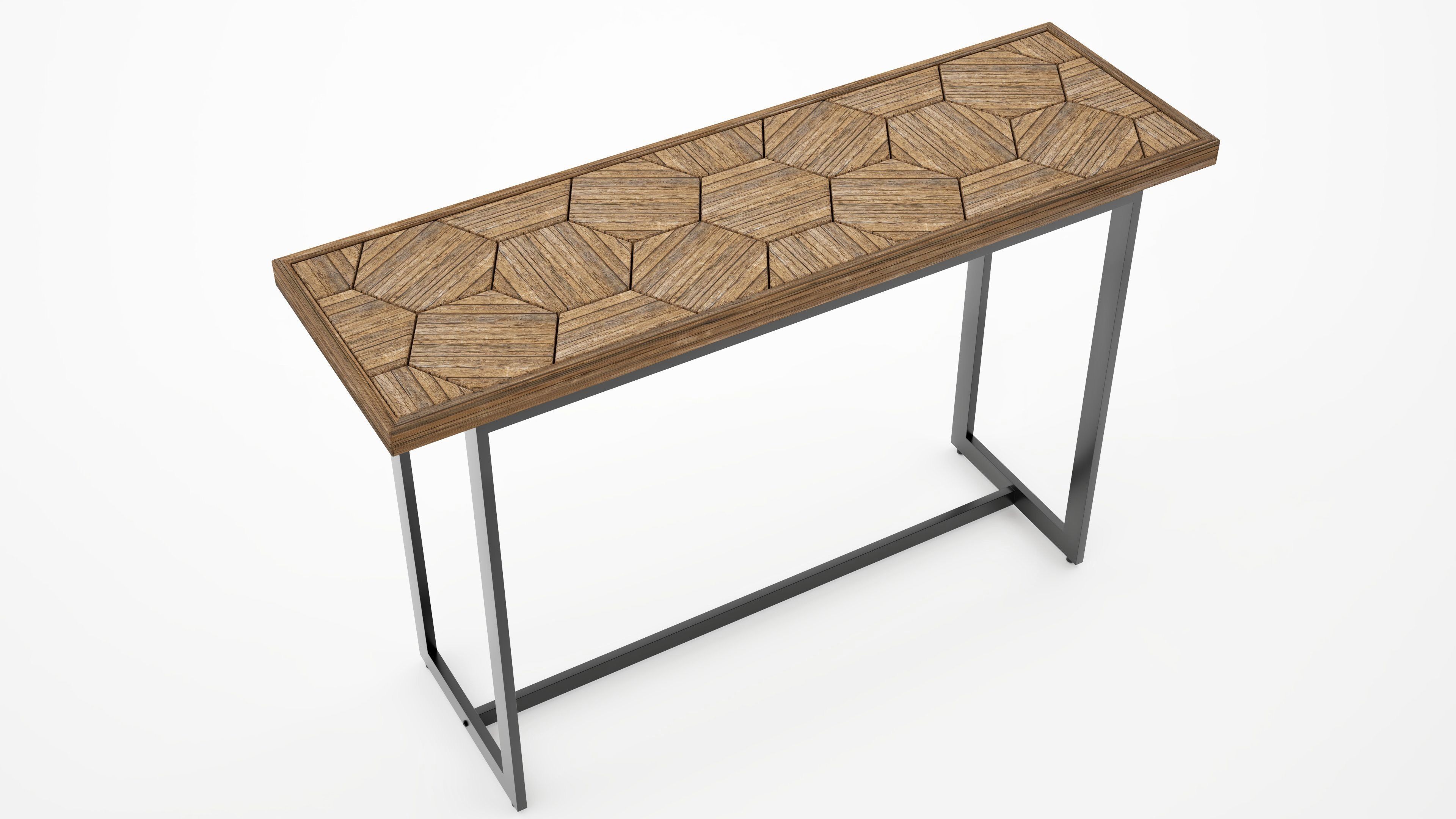 TABLE HONEYCOMB WOODEN TOP 3D model_11