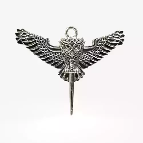 Pendant Intelligence of Ukraine owl with a sword