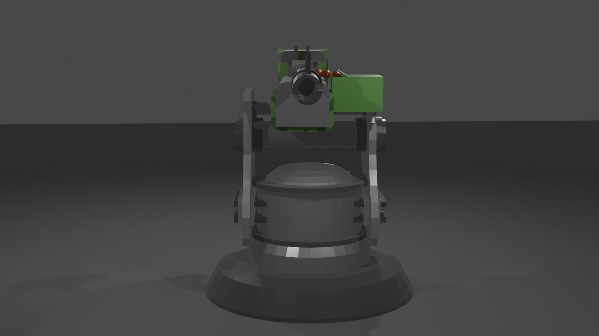 Machine Gun Turret Low-poly 3D model_5