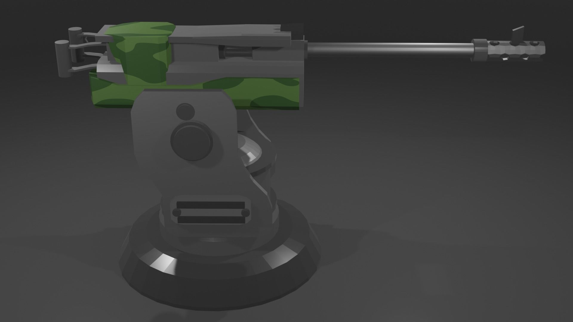 Machine Gun Turret Low-poly 3D model_4