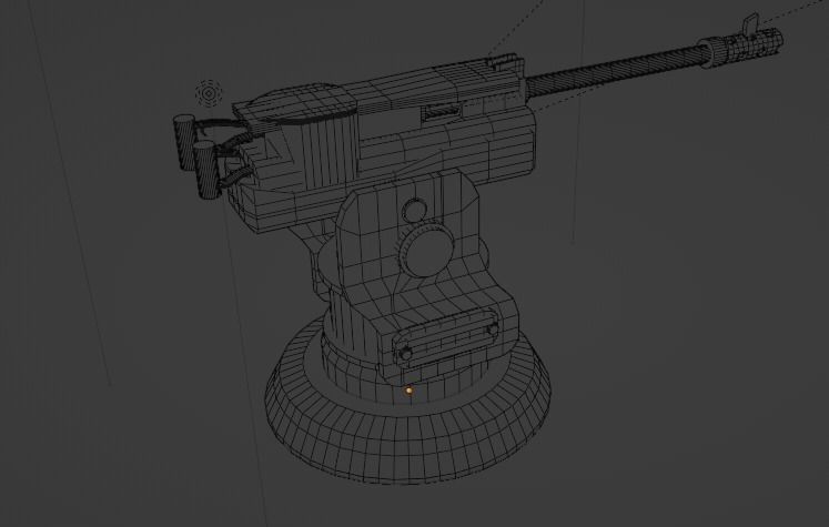 Machine Gun Turret Low-poly 3D model_7