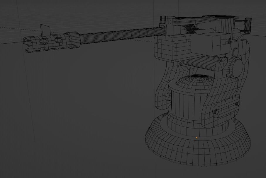 Machine Gun Turret Low-poly 3D model_6