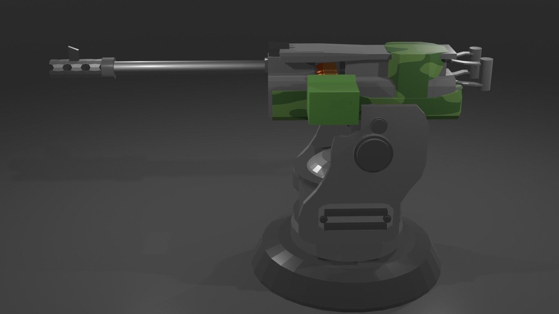 Machine Gun Turret Low-poly 3D model_2