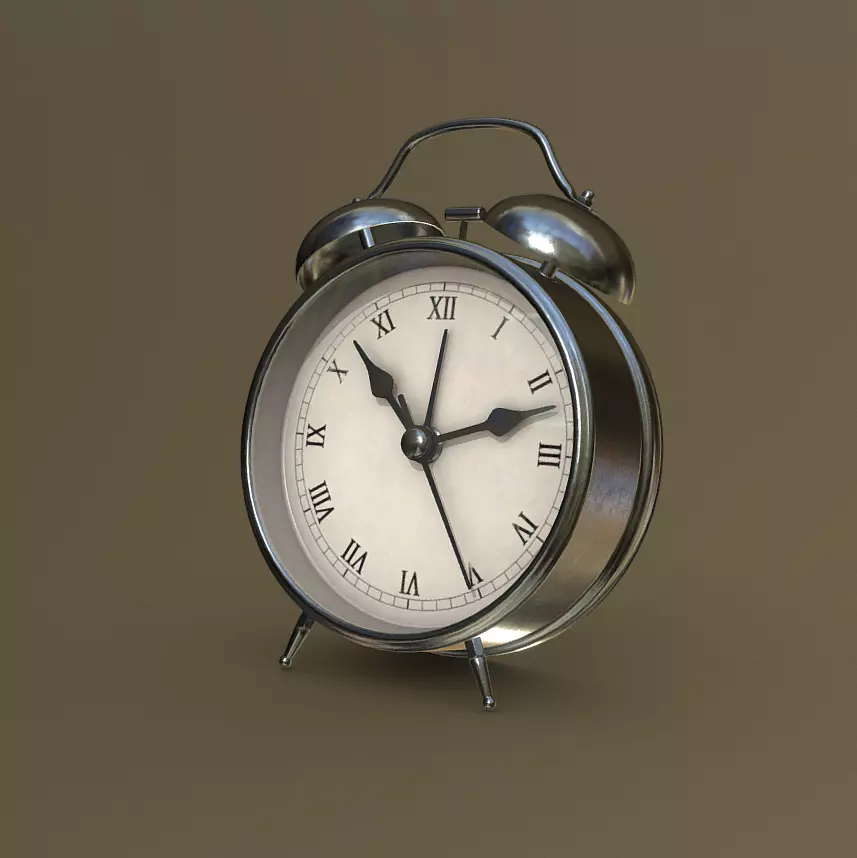 Metal Clock  Low-poly 3D model_0