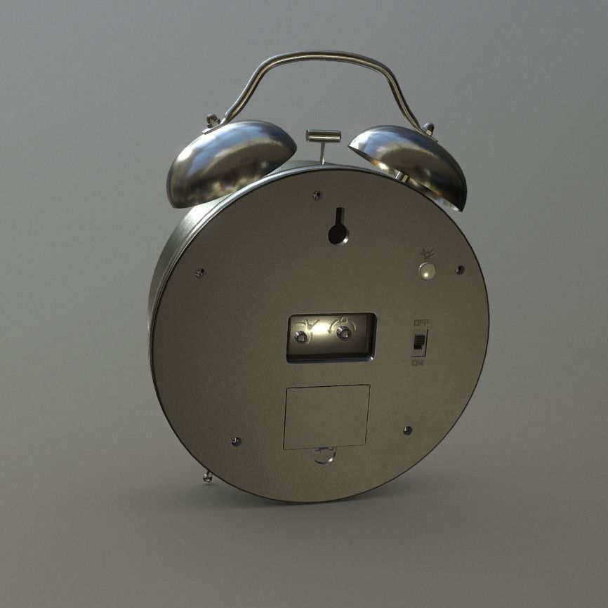 Metal Clock  Low-poly 3D model_1