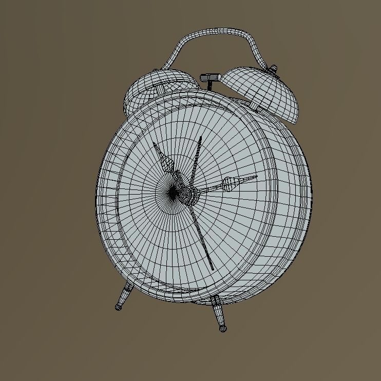 Metal Clock  Low-poly 3D model_2
