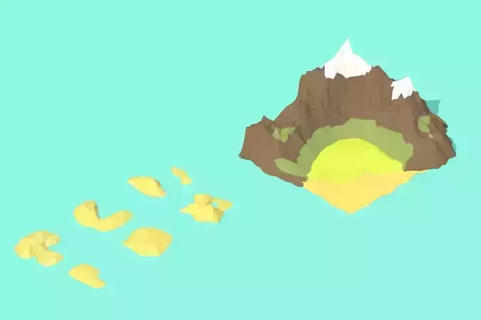 Low Poly Pirate Landscapes Free low-poly 3D model