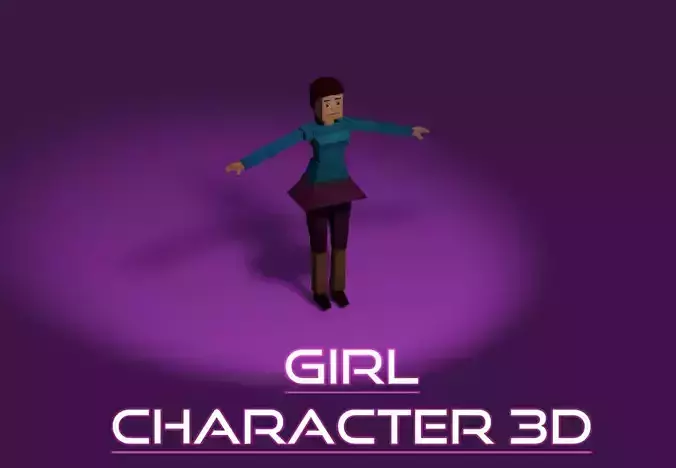 Low Poly Girl 3D woman