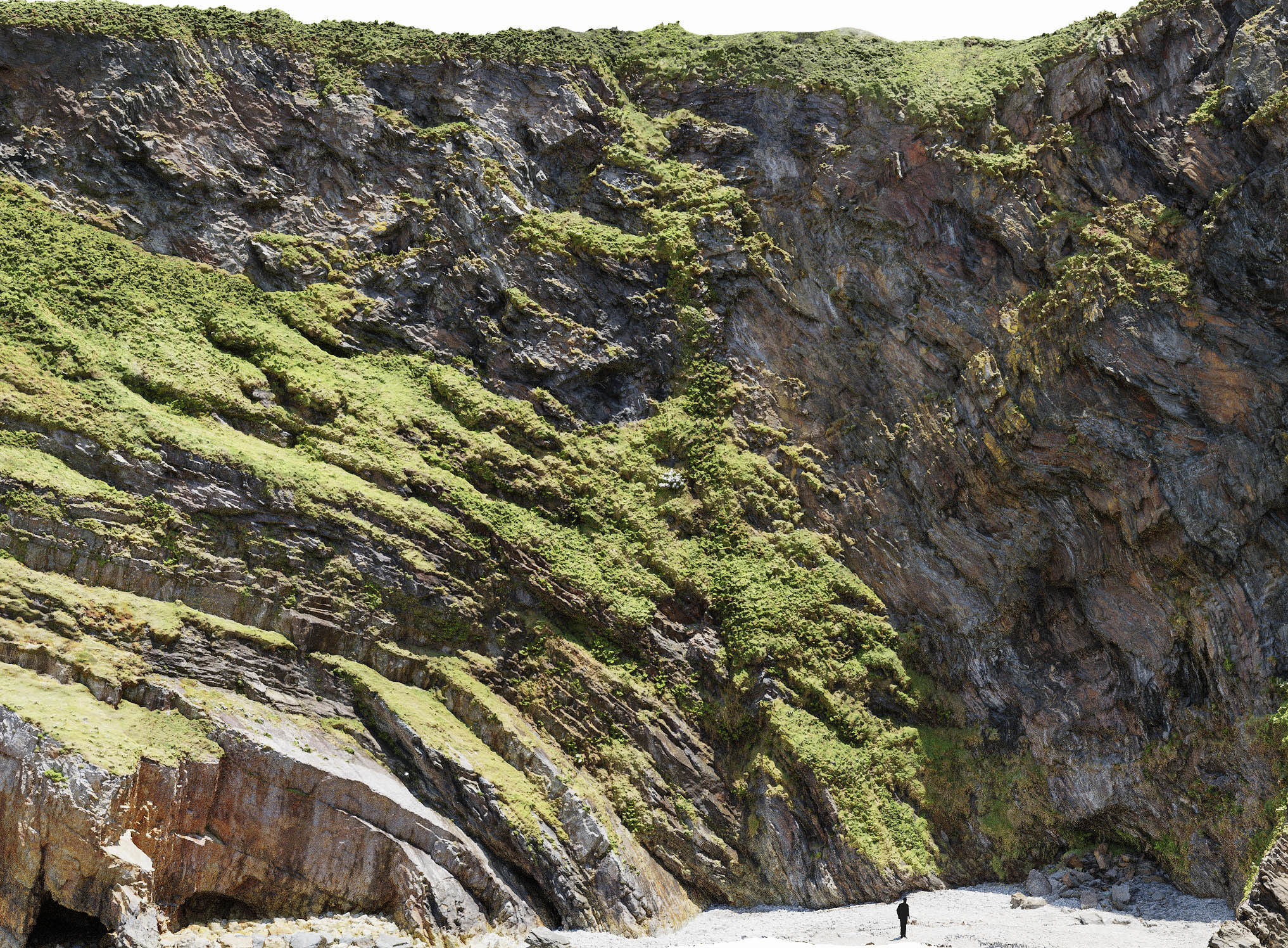 Large Coast Cliff PBR Scan 01 Low-poly 3D model_7