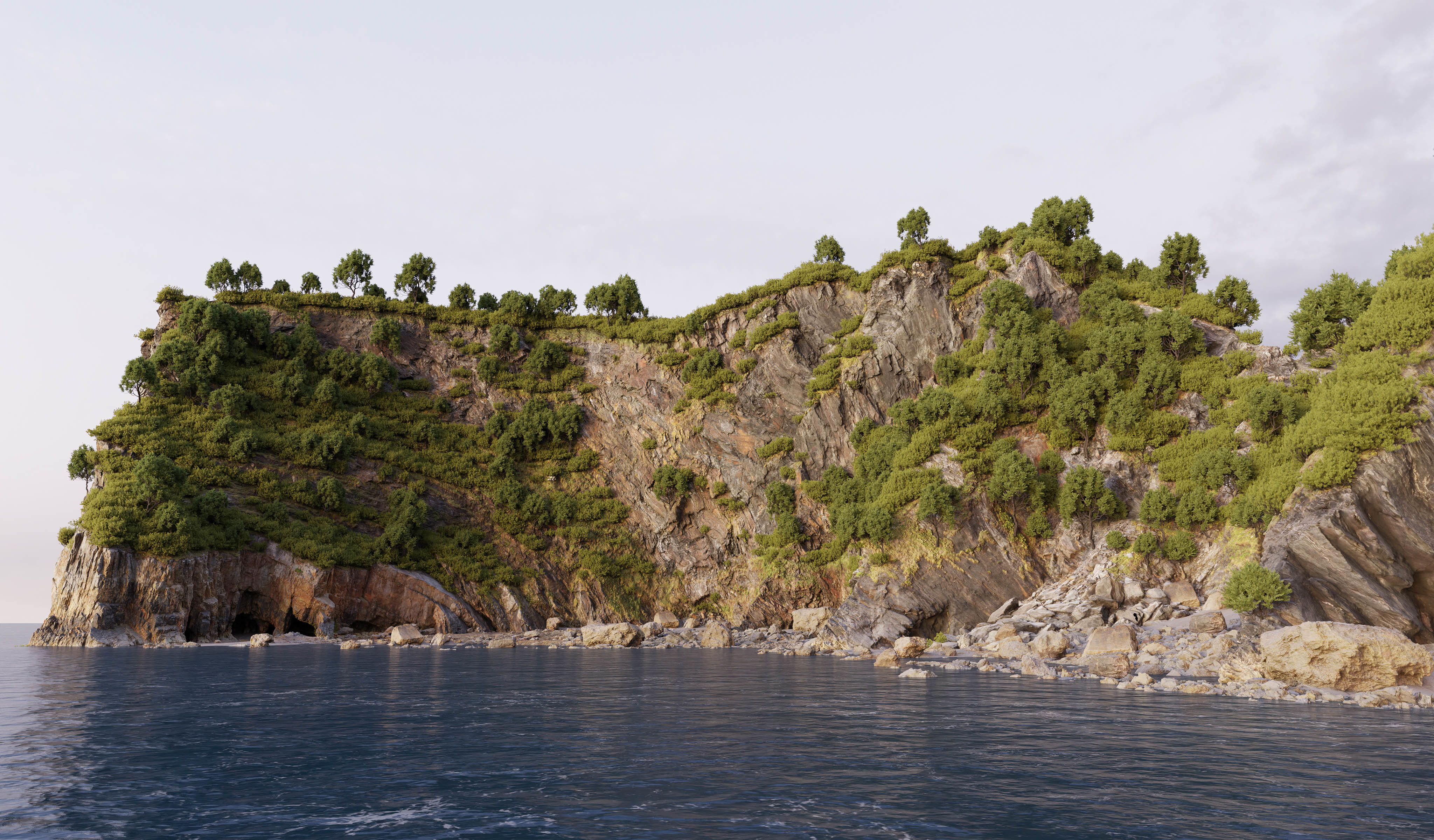 Large Coast Cliff PBR Scan 01 Low-poly 3D model_1