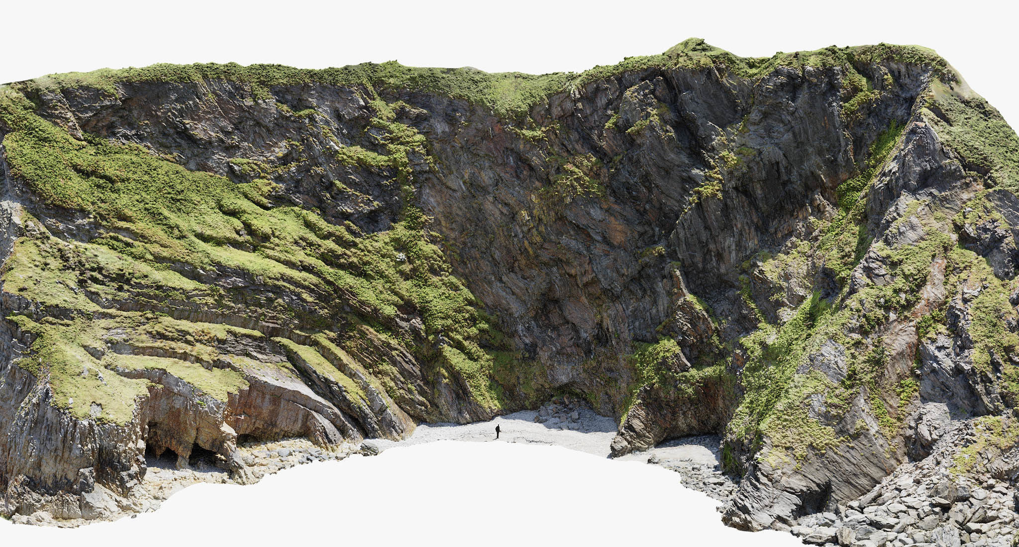 Large Coast Cliff PBR Scan 01 Low-poly 3D model_0