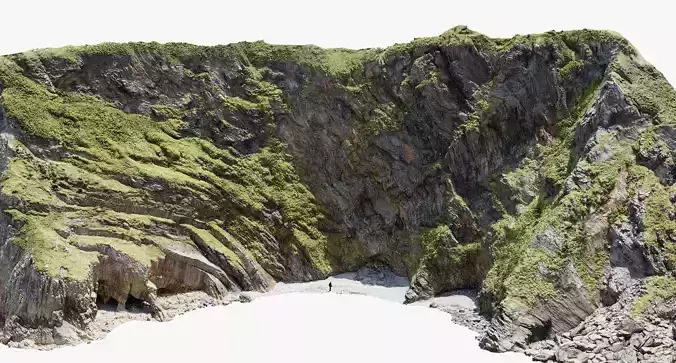 Large Coast Cliff PBR Scan 01 Low-poly 3D model